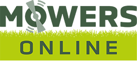 Mowers Online logo with grass illustration