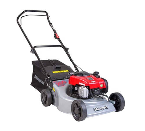4vzntlvks1k.jpg - Mowers Online Petrol lawn mower with red engine and grey deck