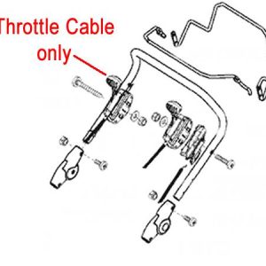 Throttle cable assembly diagram with components labeled