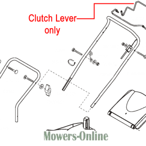 Clutch lever assembly diagram for lawn mower