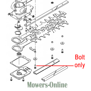 Hedge trimmer parts diagram with bolt assembly