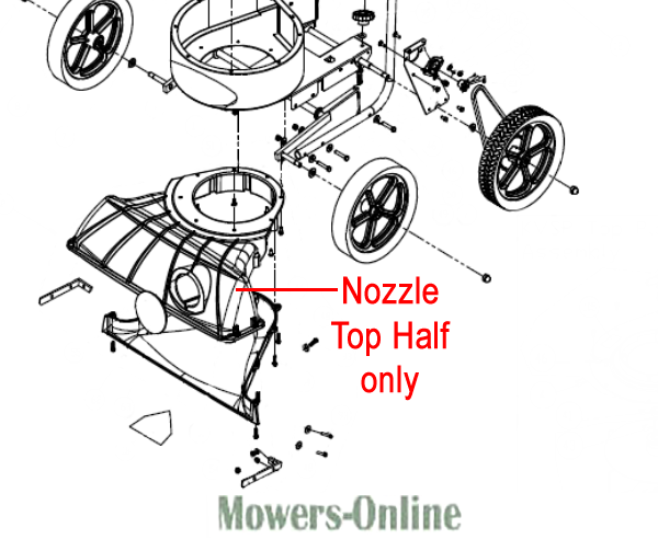 1i1ublvgj04.png - Mowers Online Lawn mower nozzle top half assembly diagram