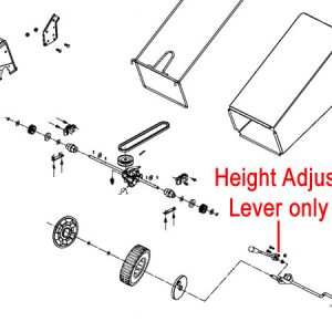 Push mower height adjust lever assembly diagram