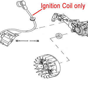 Ignition coil and engine components diagram