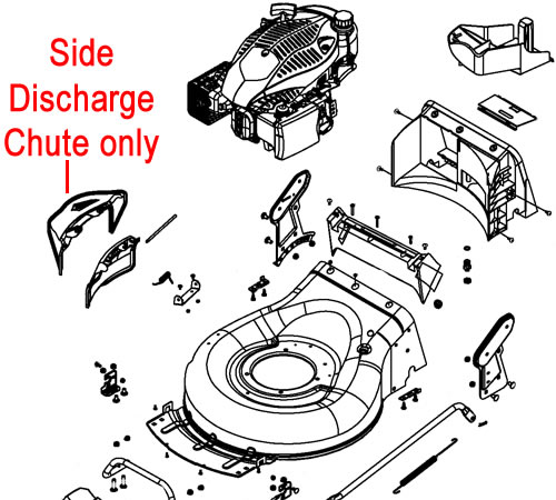 3al301xjmpz.jpg - Mowers Online Lawn mower parts diagram with side discharge chute