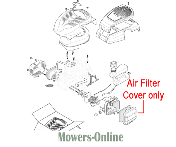 3o1xgsvnrtl.png - Mowers Online Lawn mower air filter cover replacement parts diagram