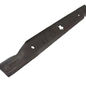 Lawn mower blade with center hole and side holes.