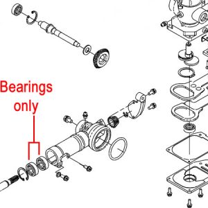 Mower bearing components exploded view diagram
