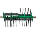 Spike aerator drum with tines for lawn care