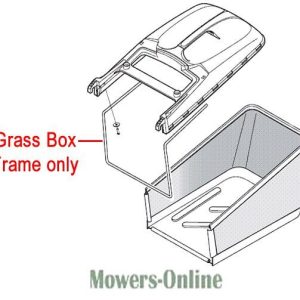 Lawn mower grass box frame assembly diagram