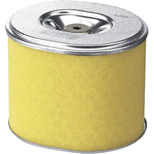 Yellow round air filter with metal top cap