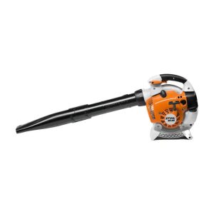 Handheld gas leaf blower with orange engine