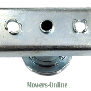 Mower blade mounting bracket with center hole