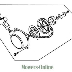 Lawn mower engine pulley and belt assembly diagram
