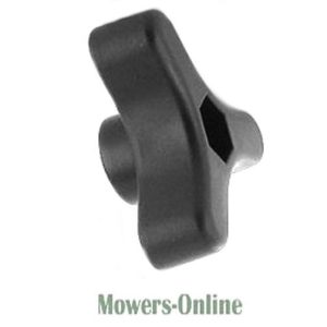 Lawn mower blade control lever knob
