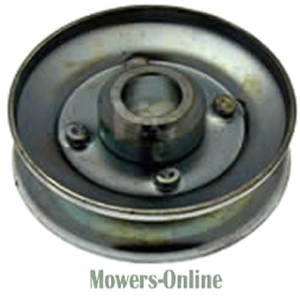 Lawn mower deck pulley wheel assembly