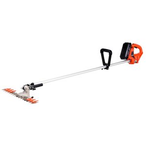 Gas-powered hedge trimmer with long shaft