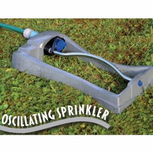 Oscillating lawn sprinkler with rotating arm