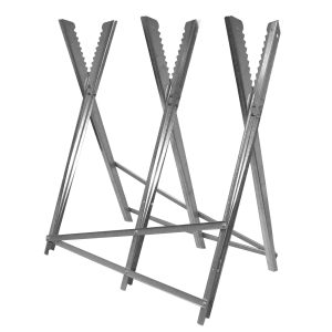 Folding sawhorse stand with X-frame design