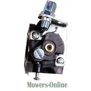Lawn mower carburetor assembly with fuel valve