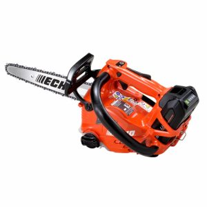 Echo gas-powered chainsaw with orange housing