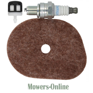Spark plug and air filter for lawn mower