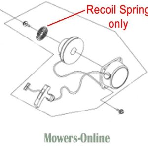 Recoil spring assembly diagram for lawn mower