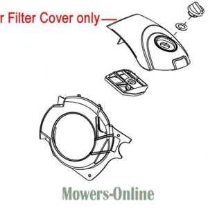 Air filter cover for lawn mower engine