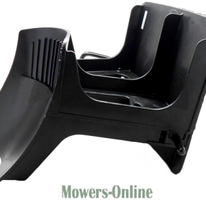 Lawn mower grass chute deflector baffle