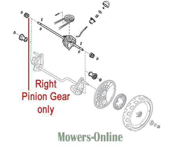 P - Mowers Online Right pinion gear assembly diagram