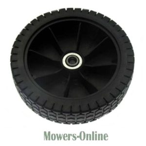 Lawn mower wheel with tread tire
