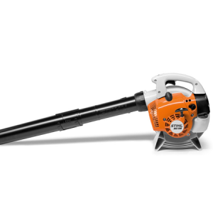 Handheld leaf blower with orange engine housing