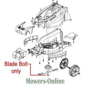 Lawn mower blade bolt replacement diagram
