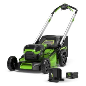 Cordless electric push lawn mower with battery