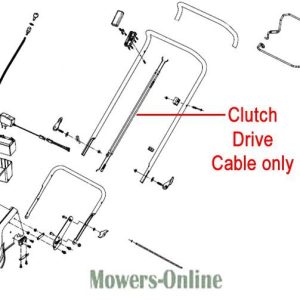 Clutch drive cable parts diagram for lawn mower