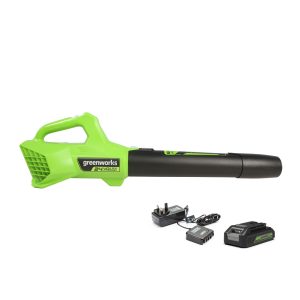 Greenworks cordless leaf blower with batteries and charger
