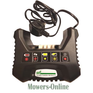Lawn mower battery charger control panel