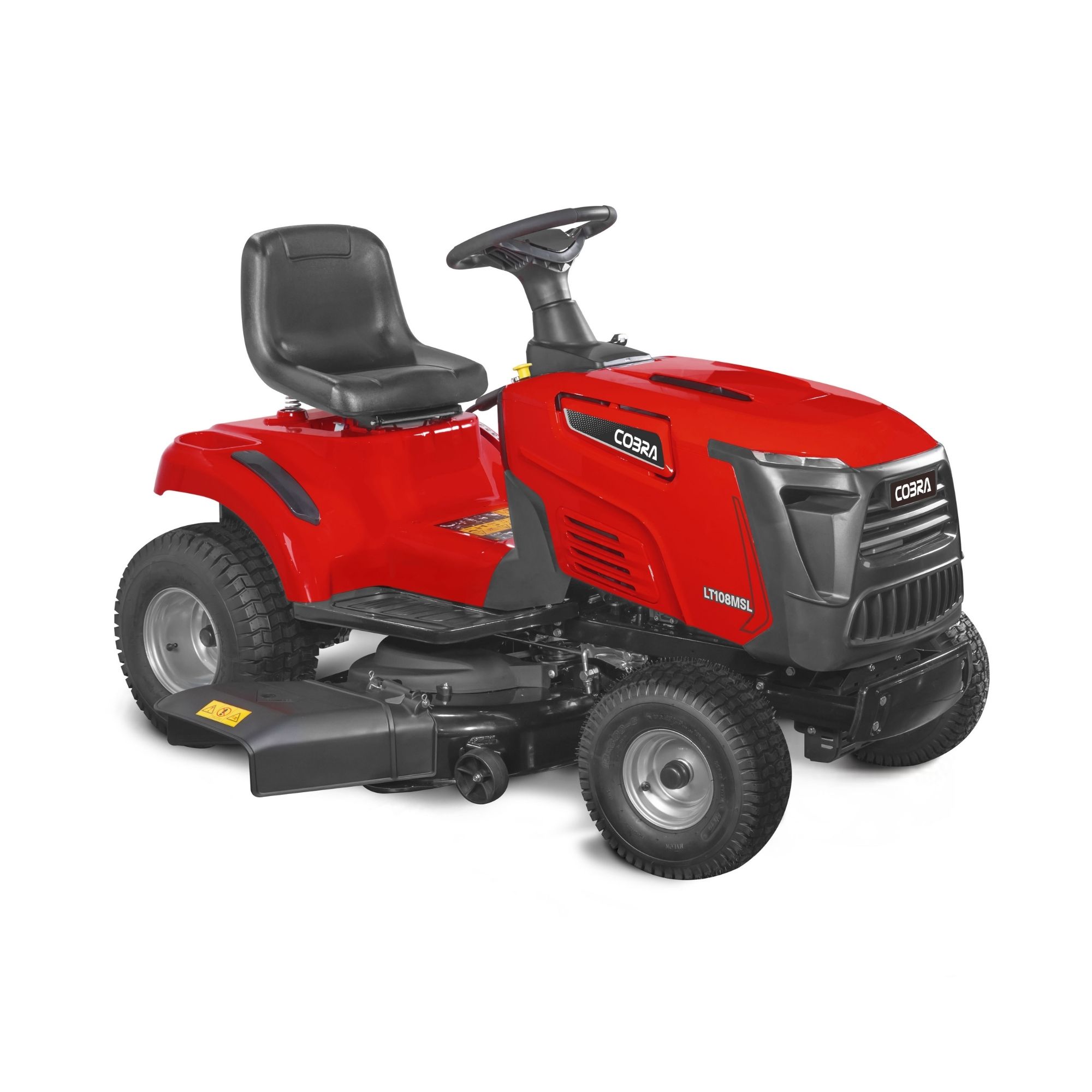 gplgdxyqaea.jpg - Mowers Online Red ride-on lawn mower with grass collection bag