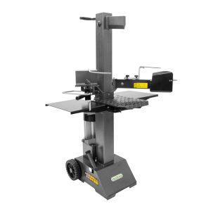 Vertical log splitter with electric motor and wheels