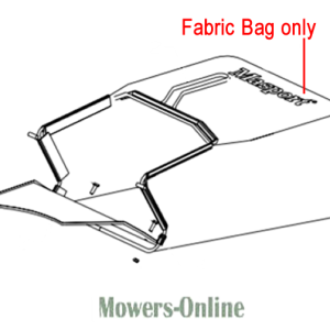 Fabric bag for lawn mower grass collection