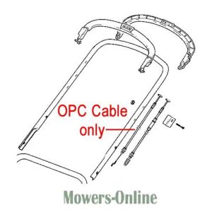 OPC cable and handlebar diagram for lawn mower