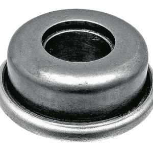 Metal dome cap with flange and center hole