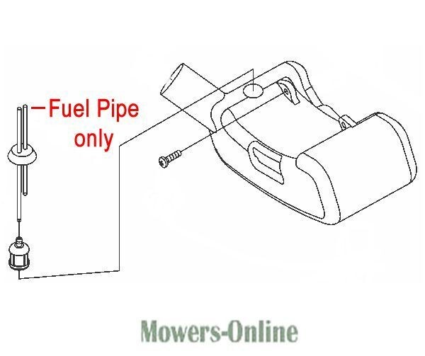hovzku5ucb4.jpg - Mowers Online Fuel pipe and tank assembly diagram for mower