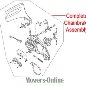 Complete chainbrake assembly diagram parts exploded view
