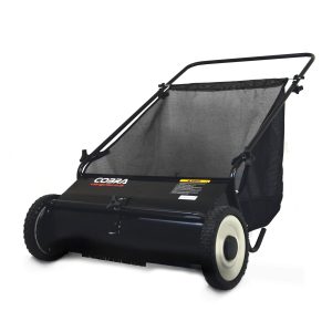 Push lawn sweeper with mesh collection bag