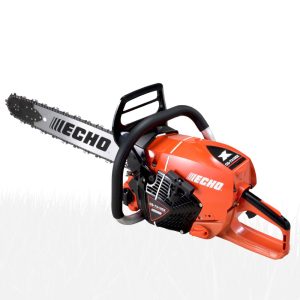 Echo chainsaw with orange body and black handles