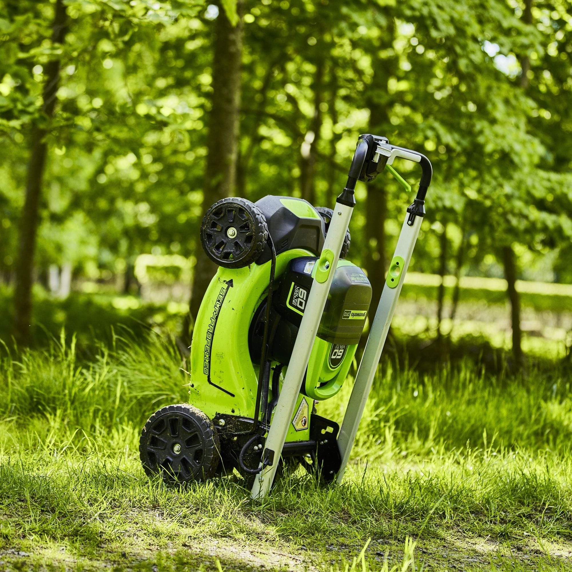 iogosl503aq.jpg - Mowers Online Green electric standing scooter with handlebar controls