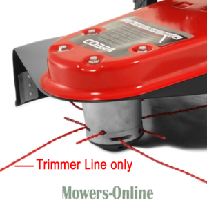 Trimmer line attachment for red lawn mower