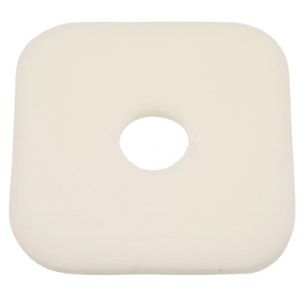 Beige square cushion with center hole