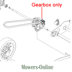 Gearbox assembly parts diagram for lawn mower